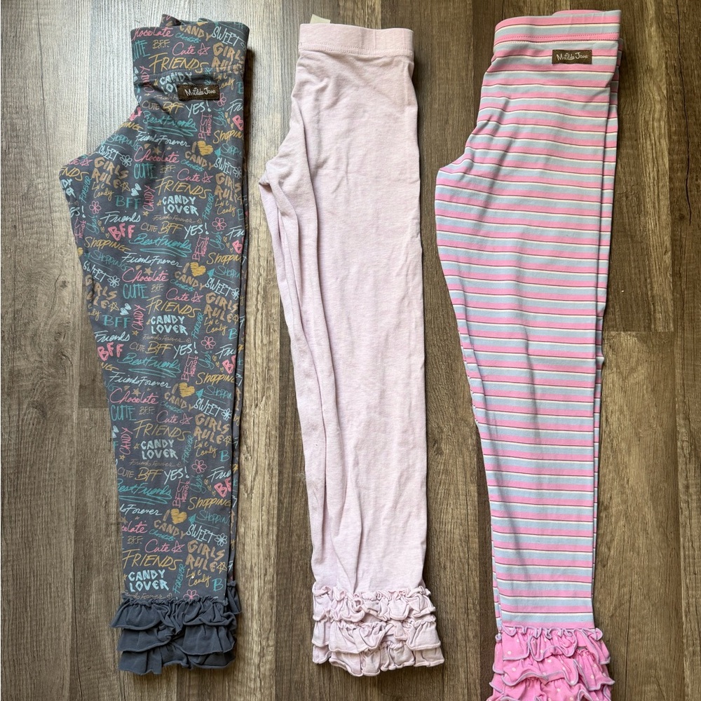 Matilda Jane Set of Three Girls' Ruffle Leggings Size 8y - Picture 1 of 1